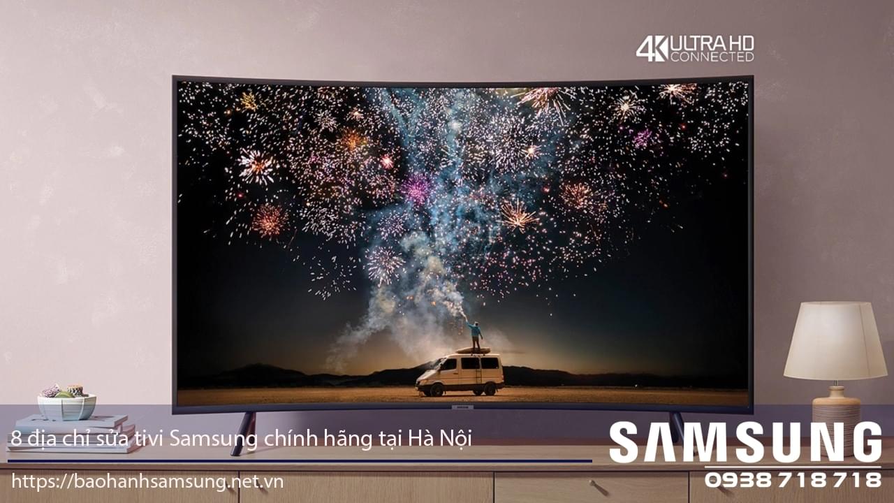 Vibrant fireworks display on a 4K Ultra HD Samsung TV showcasing high-resolution picture quality.